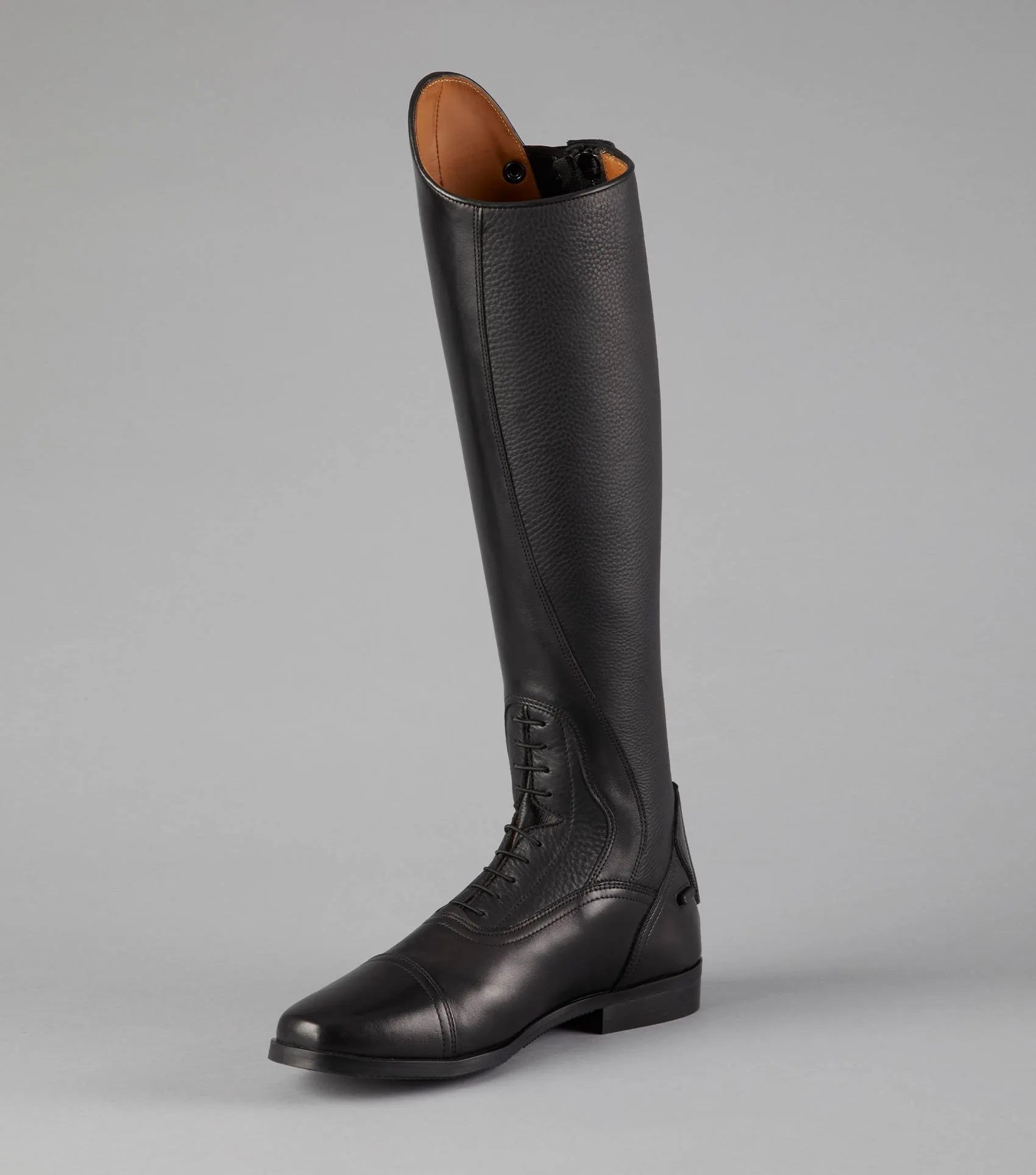 Silentio Mens Tall Leather Field Boot Black (Regular Calf)