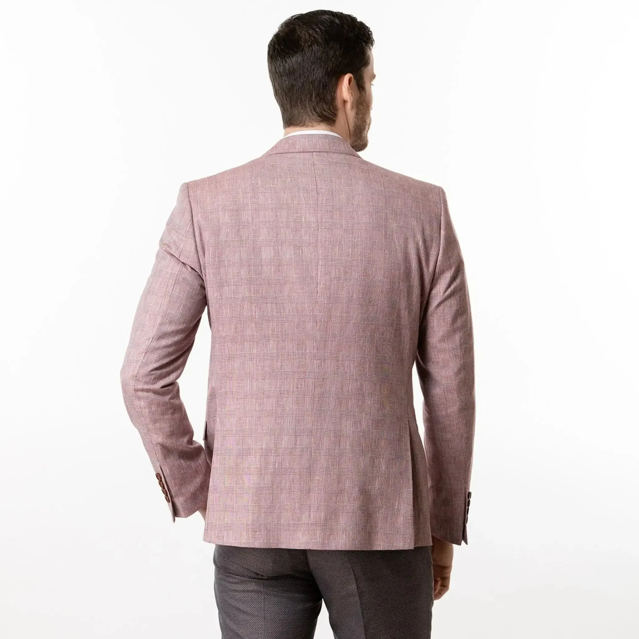 Slim Fit Blazer Burgundy And Cream