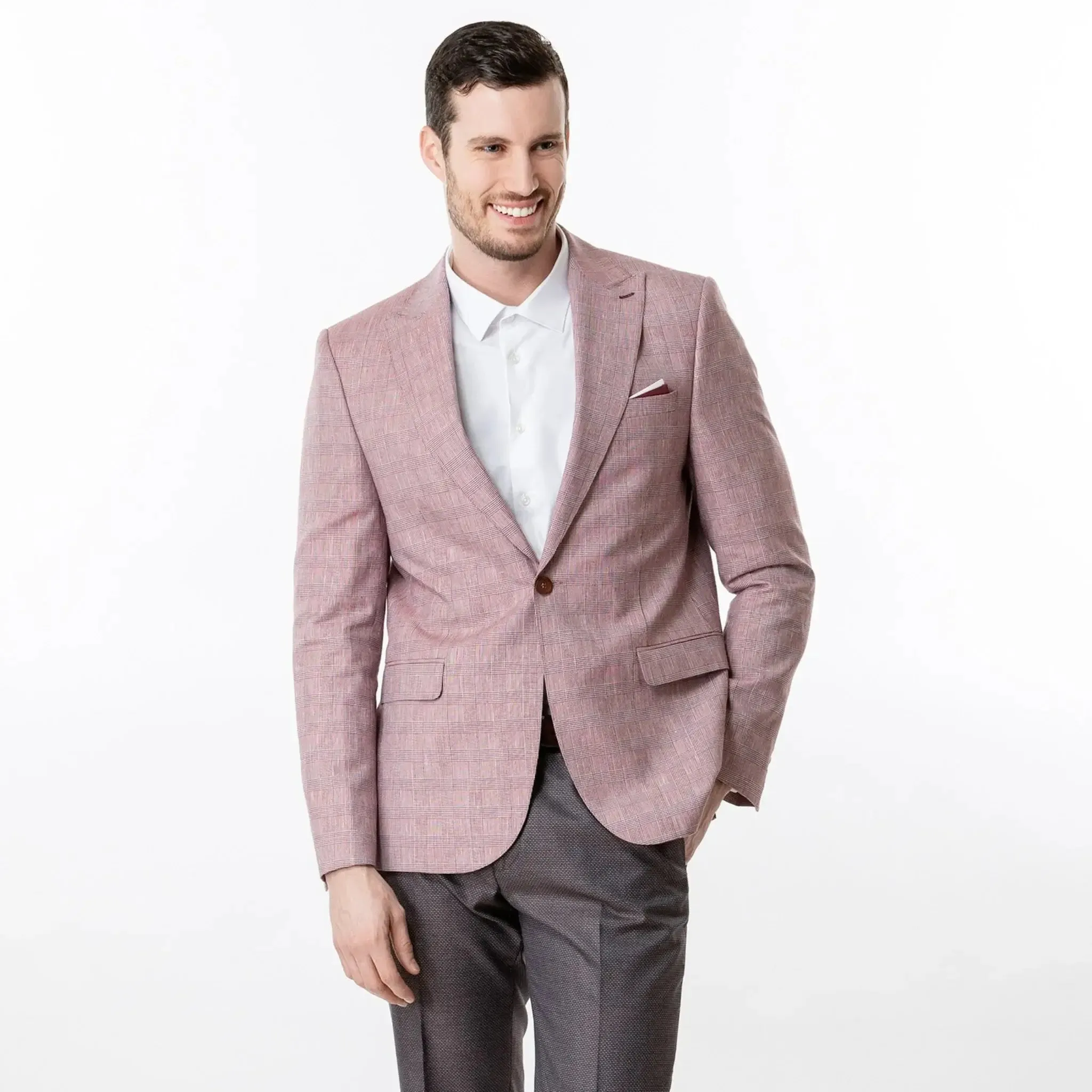 Slim Fit Blazer Burgundy And Cream
