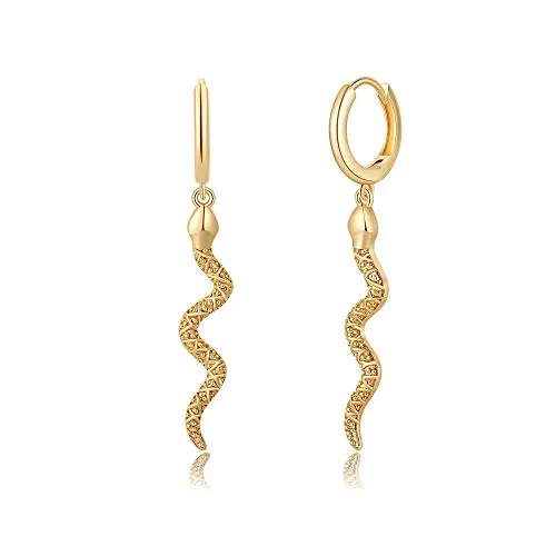 Snake Gold Huggie Hoop Earrings