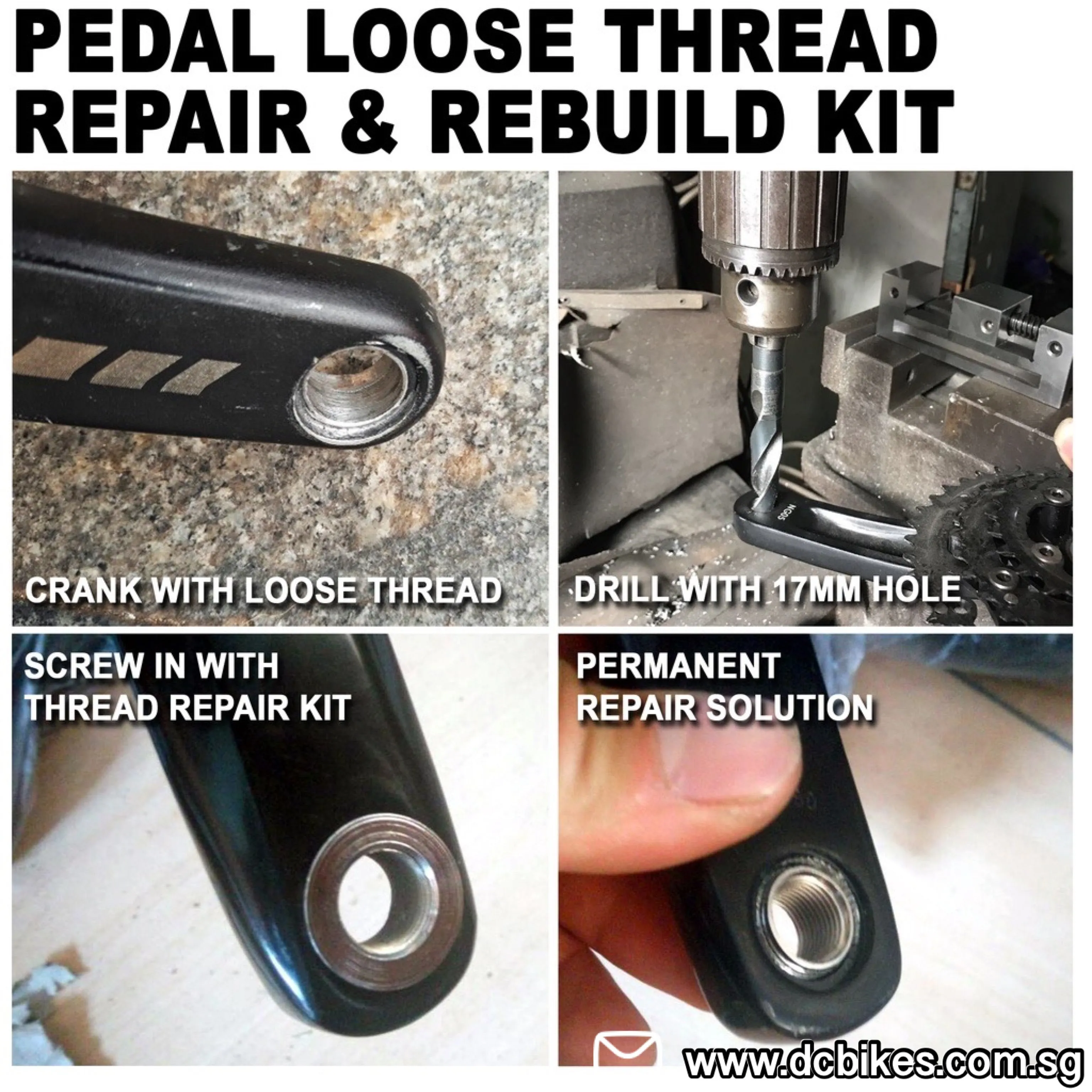 Stripped Crank Arm Pedal Loose Thread Tapping | Rethread Bolts Repair Tools
