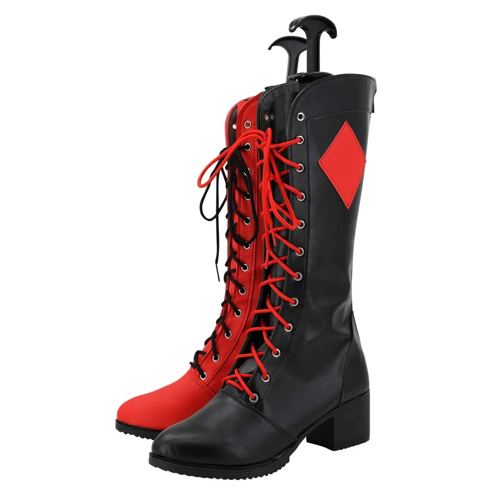 Suicide Squad: Kill the Justice League Harley Quinn Cosplay Shoes Boots Halloween Costumes Accessory Custom Made