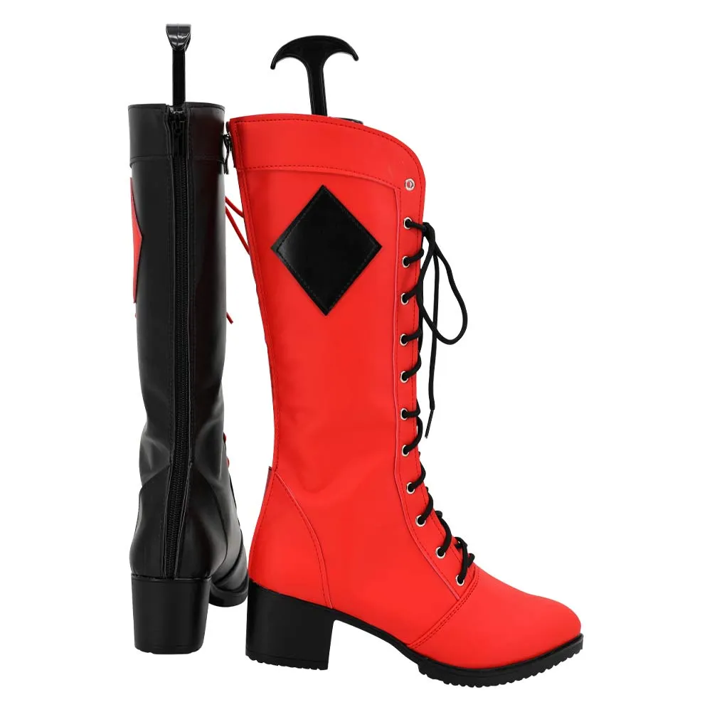 Suicide Squad: Kill the Justice League Harley Quinn Cosplay Shoes Boots Halloween Costumes Accessory Custom Made
