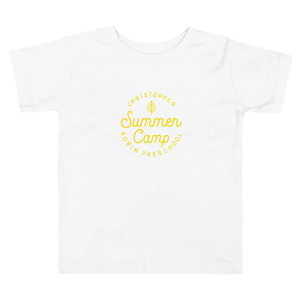 Summer Camp Toddler Short Sleeve Tee, Yellow Logo