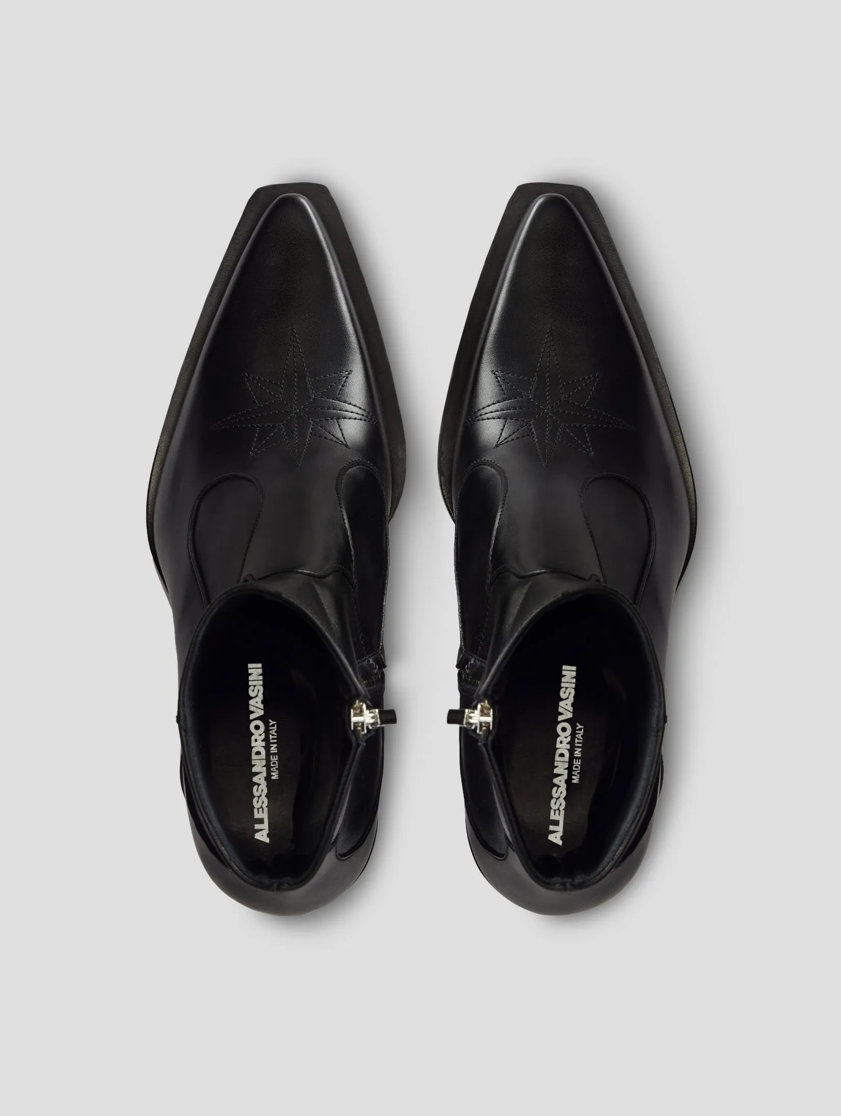 TABOR 70MM ANKLE BOOT IN BLACK CALFSKIN