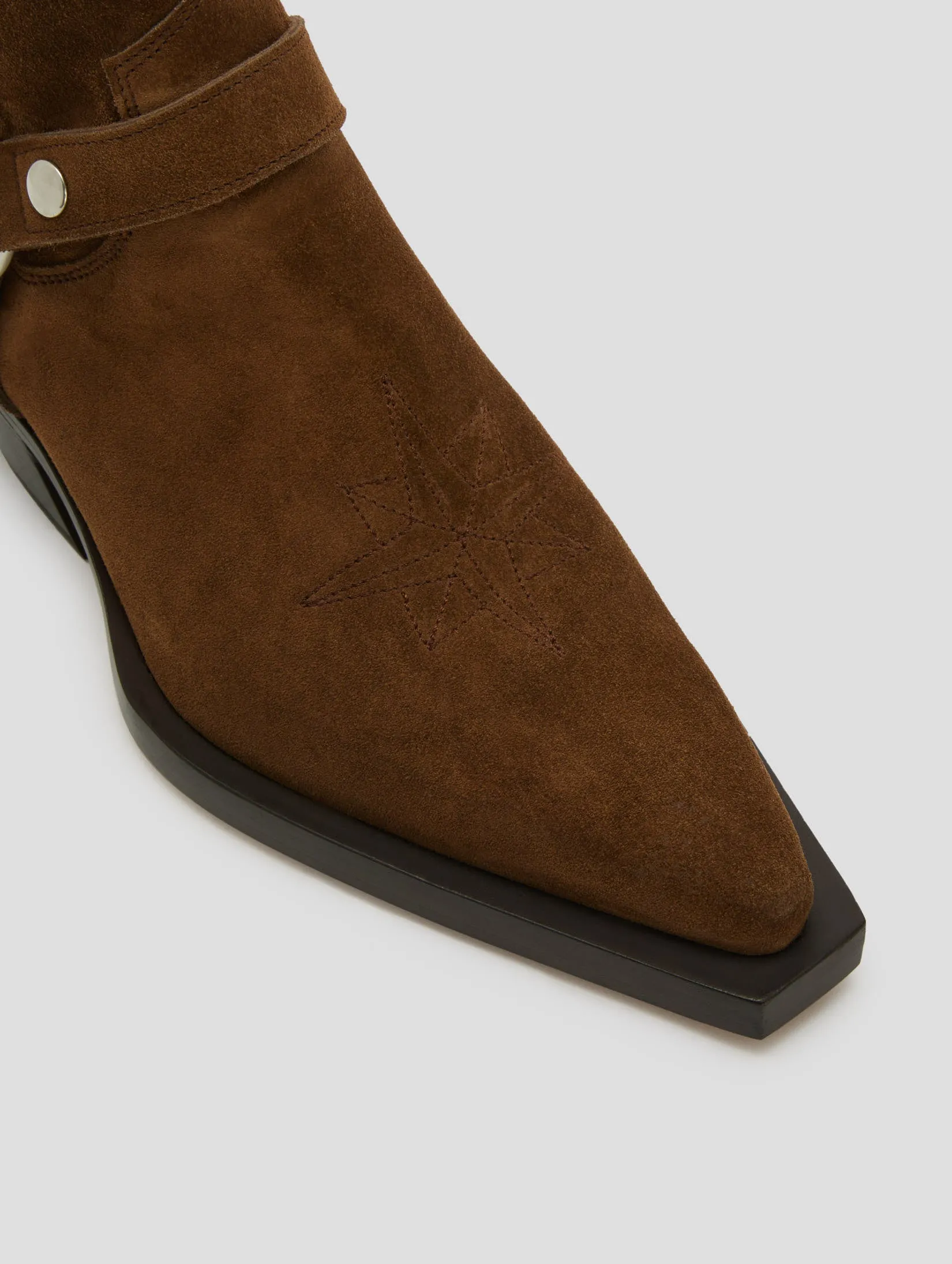 TERENCE HARNESS WESTERN BOOT IN ROCK SUEDE