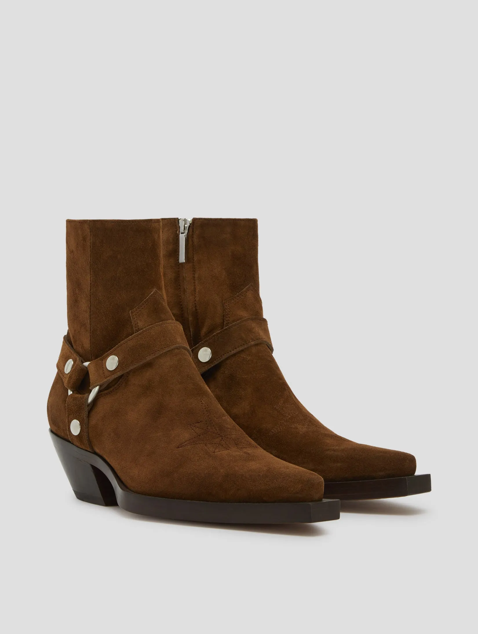 TERENCE HARNESS WESTERN BOOT IN ROCK SUEDE
