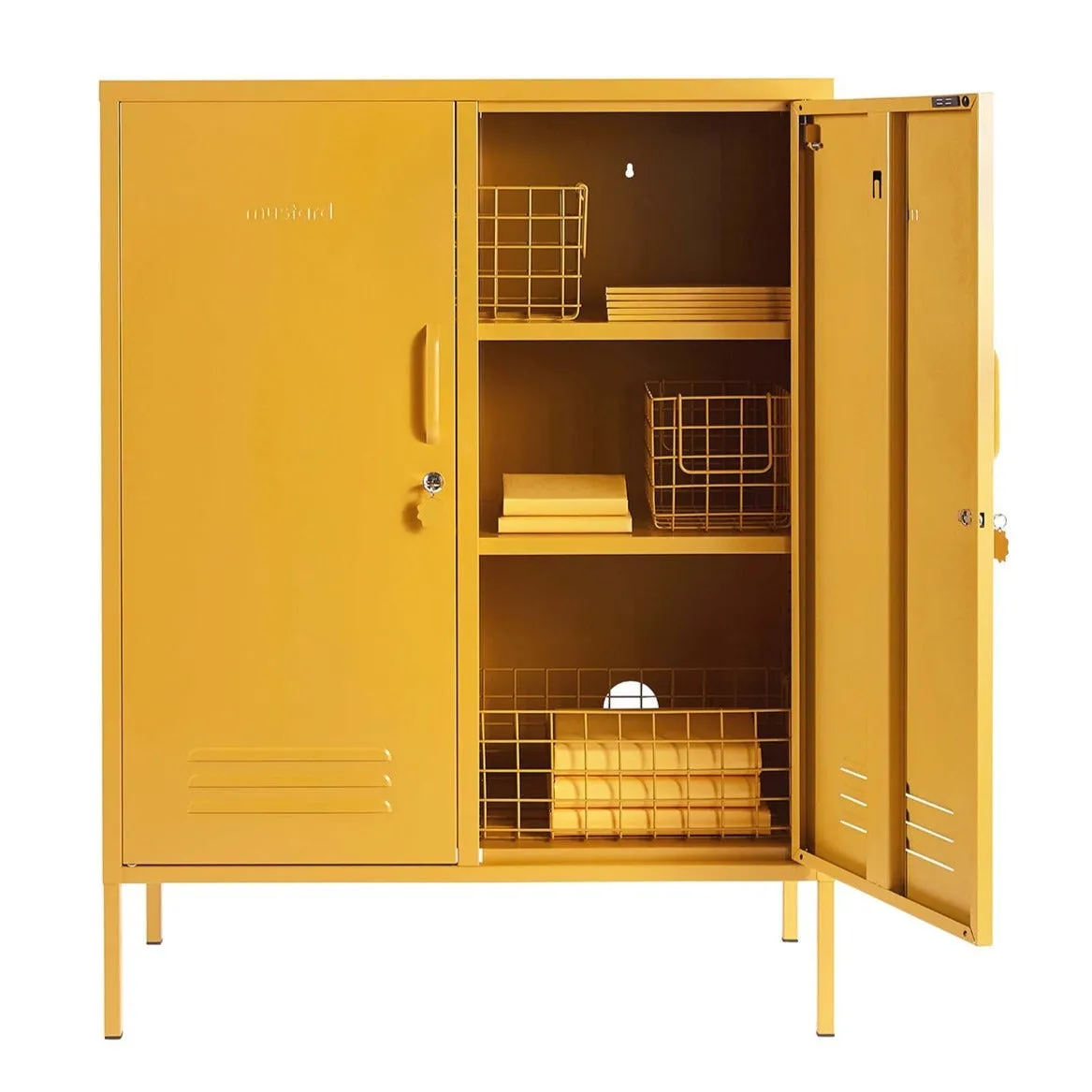 The Midi Double Door Locker Cabinet (Mustard)
