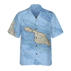 The Santa Catalina Island Blue Seas Coconut Button Camp Shirt