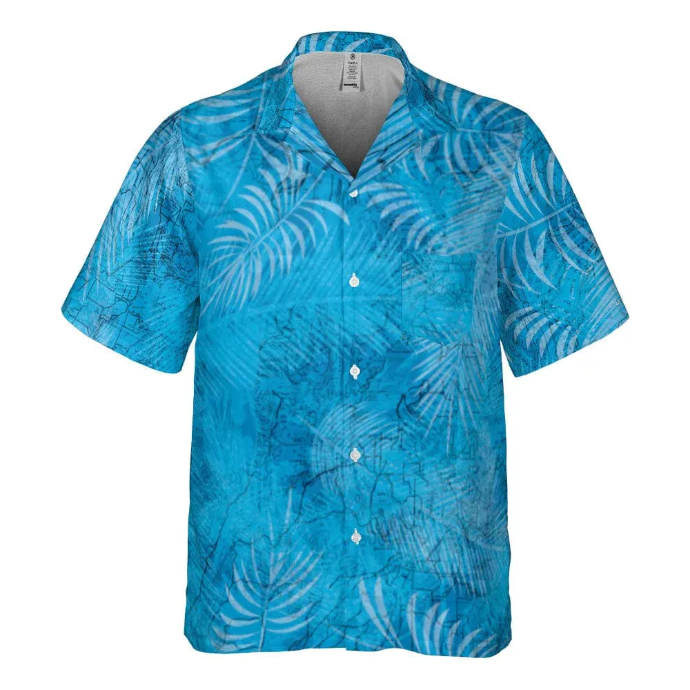 The Seattle and Bainbridge Area Blue Flowers Pocket Shirt