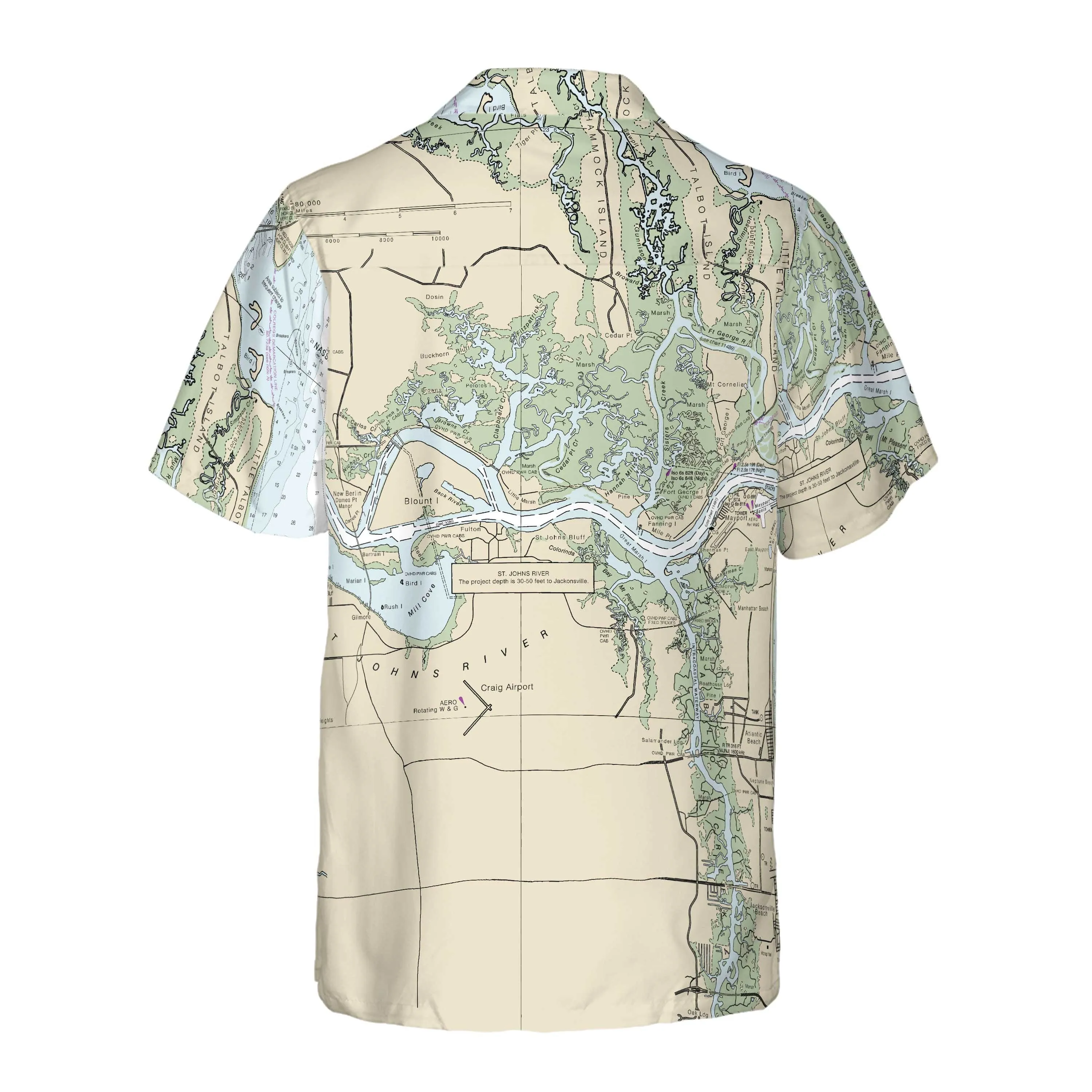 The St Johns River Navigator Coconut Button Camp Shirt