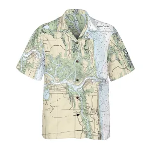 The St Johns River Navigator Coconut Button Camp Shirt