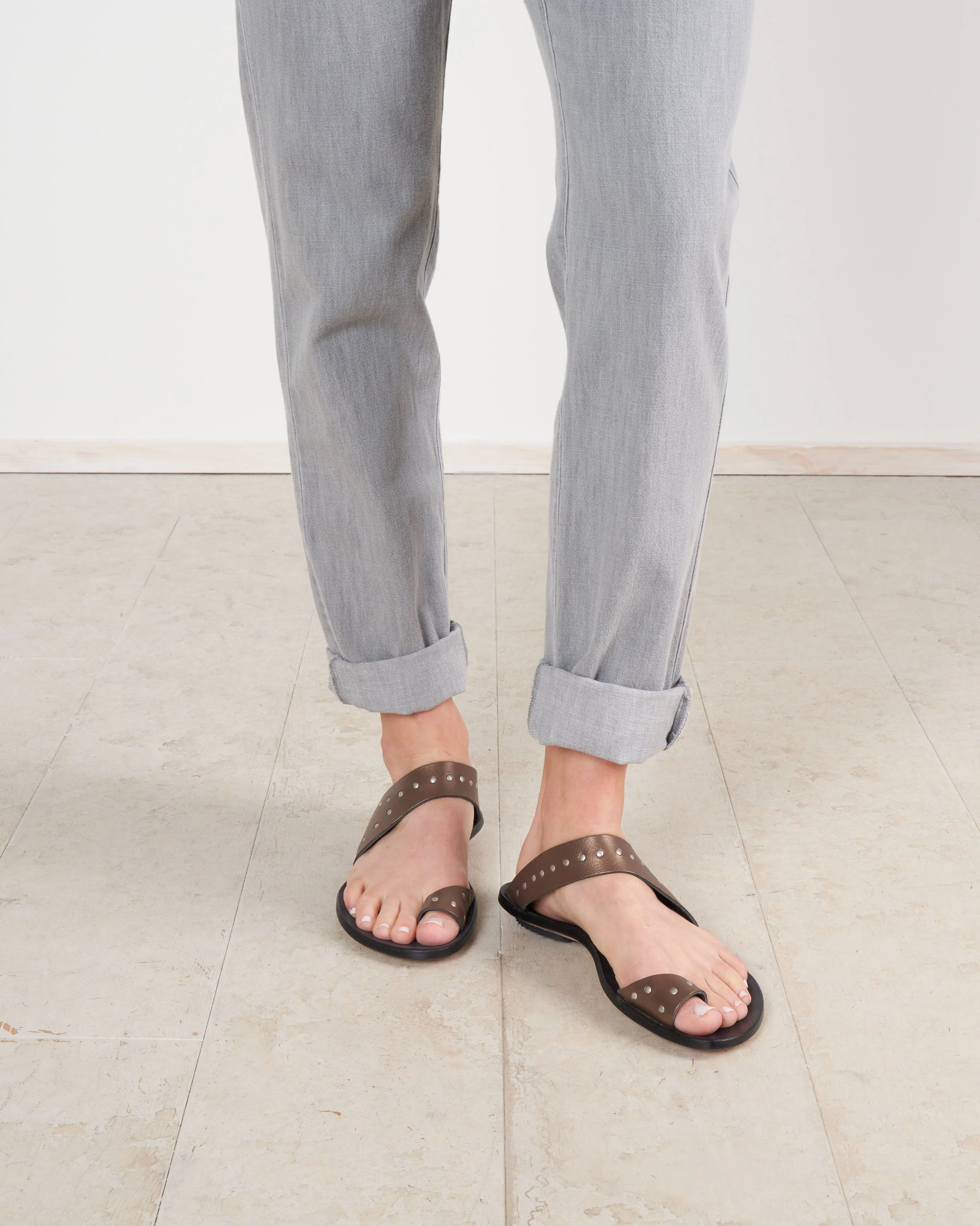 thong sandal - metallic thong/black sole sandal