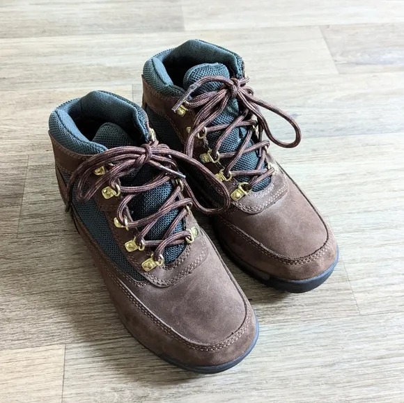 Timberland Kids Field Boot High Top Brown and Green Size 3
