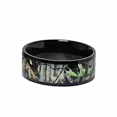 Titanium Black Camo Ring Hunting Camouflage Wedding Band