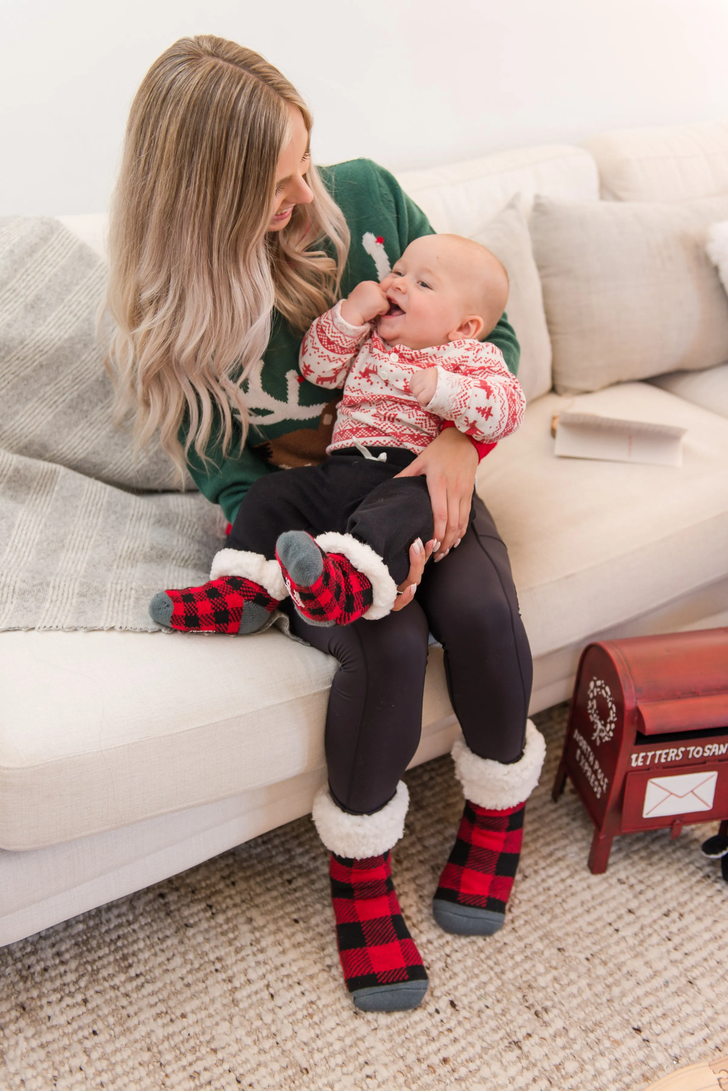 Toddler  Slipper Socks | Lumberjack Red