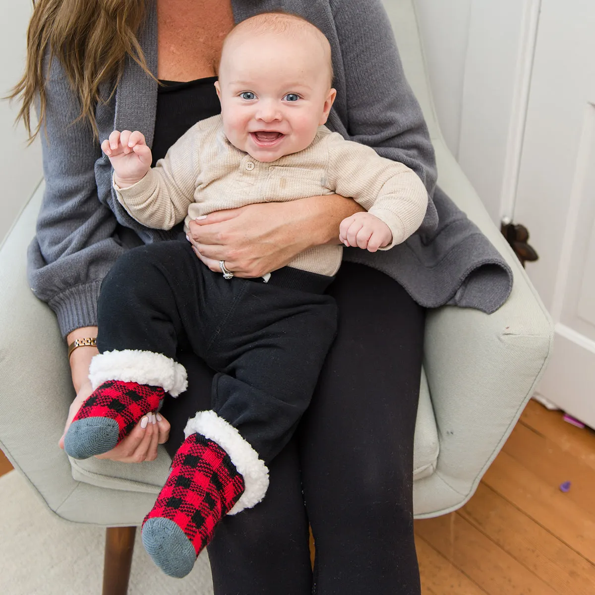 Toddler  Slipper Socks | Lumberjack Red