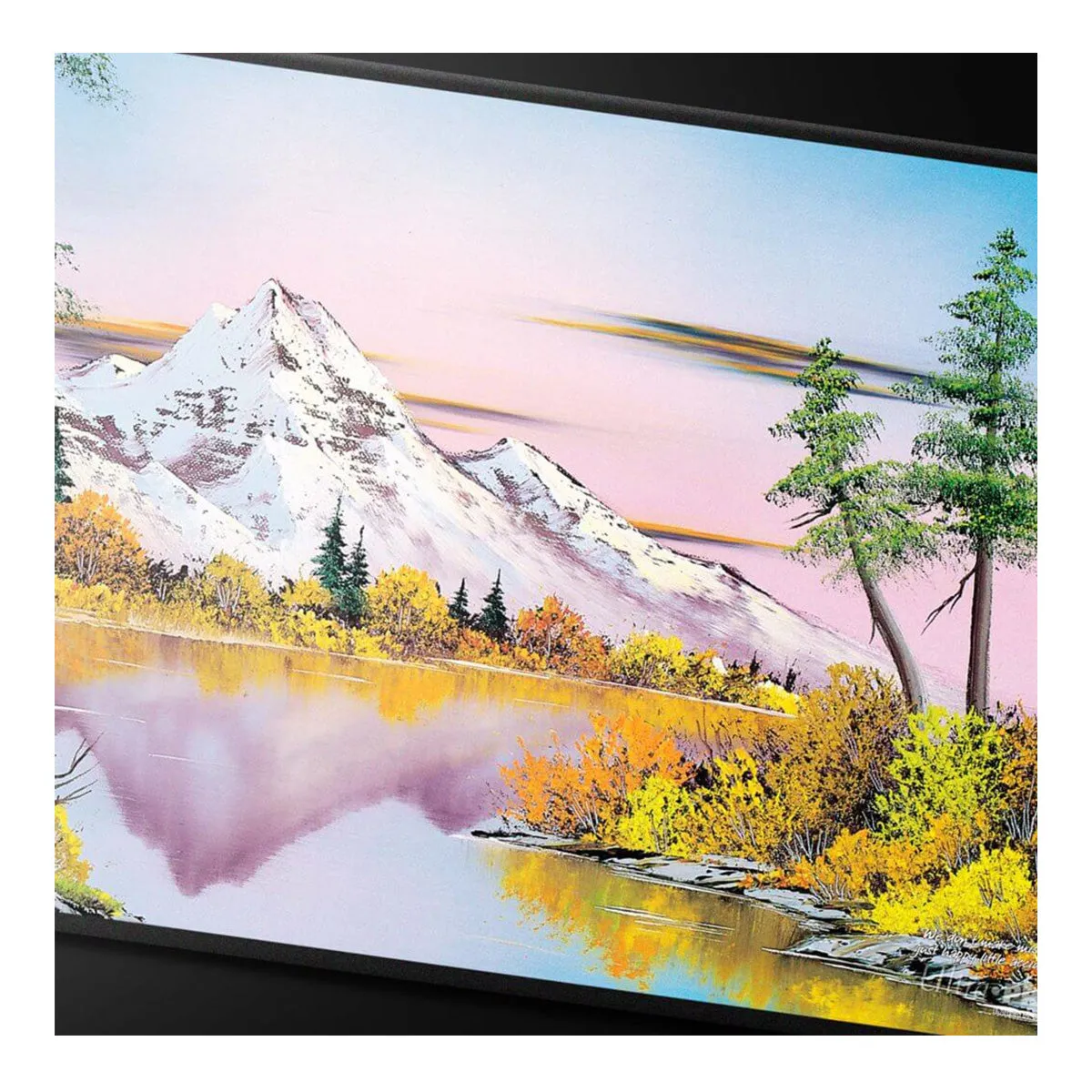 ULTRA PRO Bob Ross Collection Mighty Mountain Lake Black Stitched Playmat