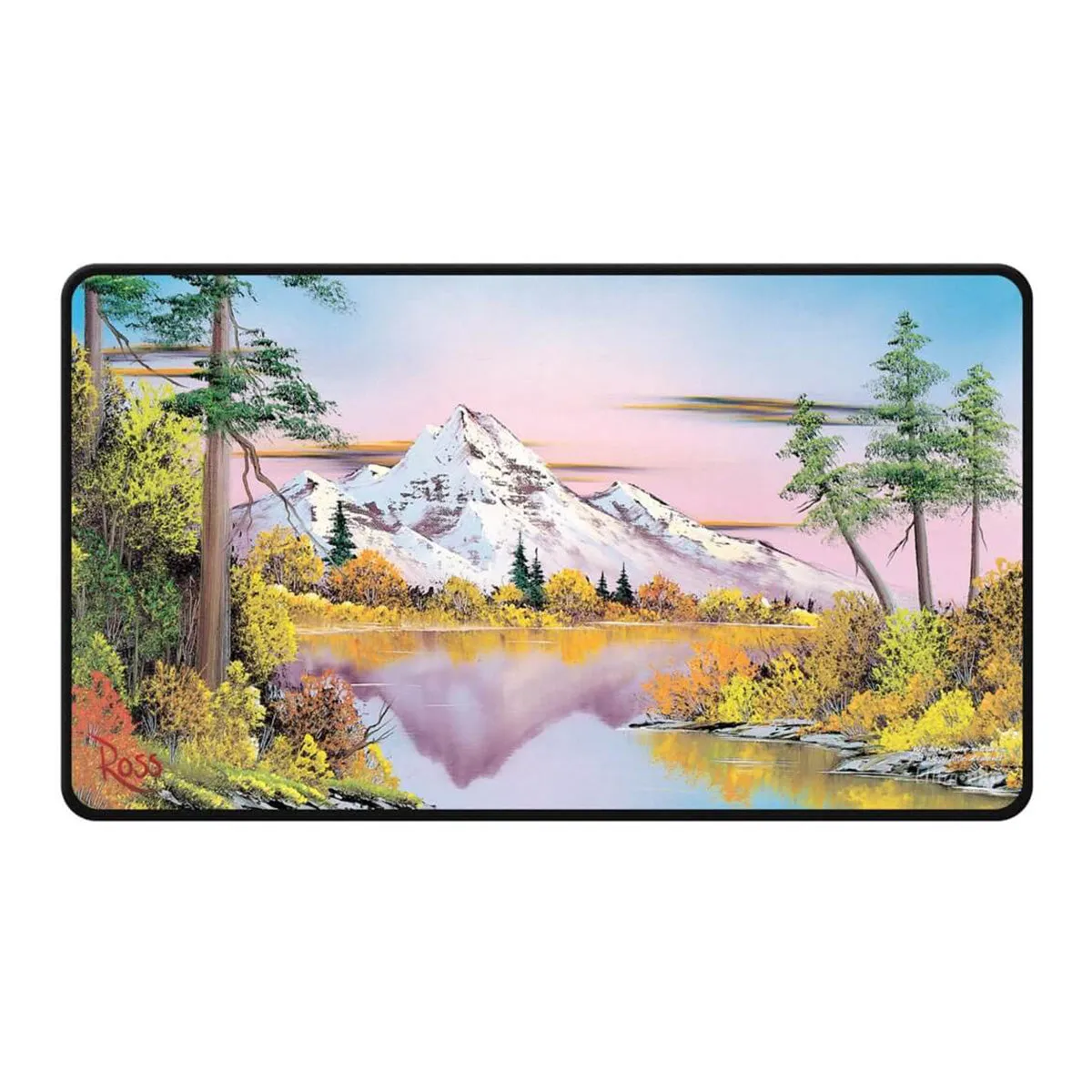 ULTRA PRO Bob Ross Collection Mighty Mountain Lake Black Stitched Playmat