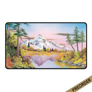 ULTRA PRO Bob Ross Collection Mighty Mountain Lake Black Stitched Playmat