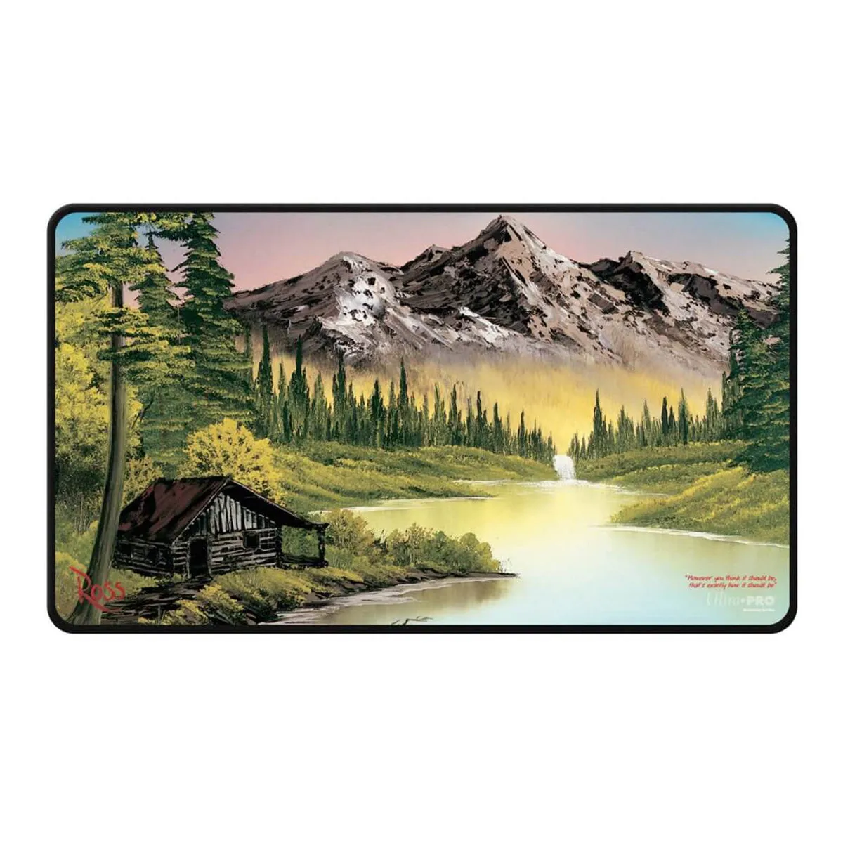 ULTRA PRO Bob Ross Collection Mountain Retreat Black Stitched Playmat