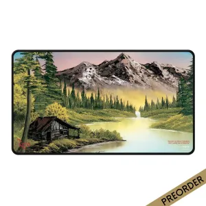 ULTRA PRO Bob Ross Collection Mountain Retreat Black Stitched Playmat