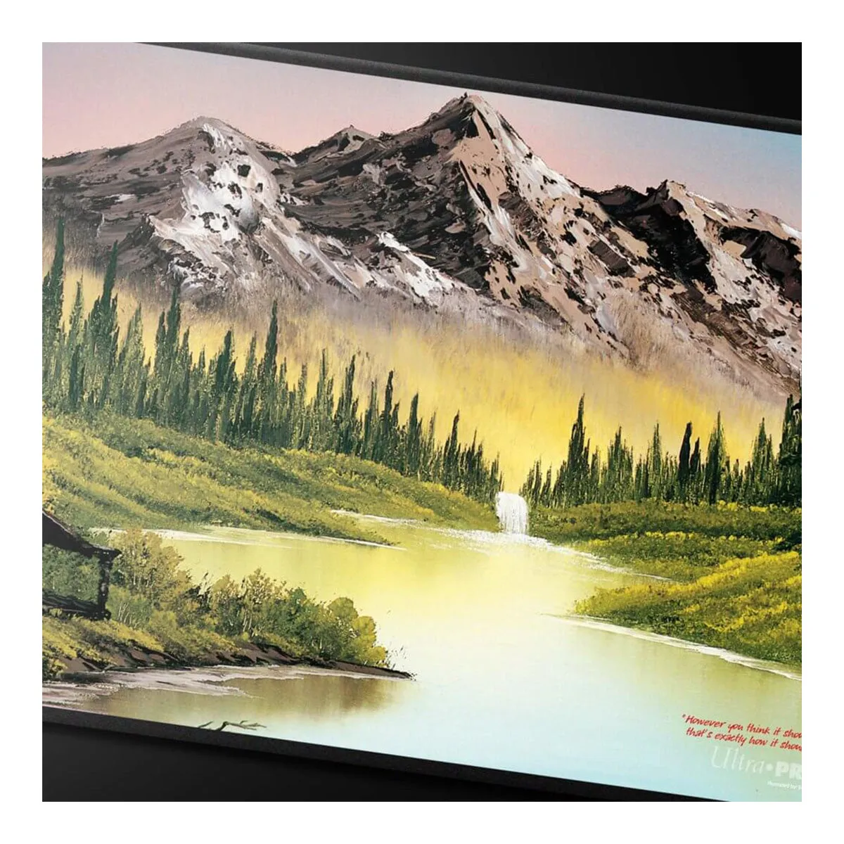ULTRA PRO Bob Ross Collection Mountain Retreat Black Stitched Playmat