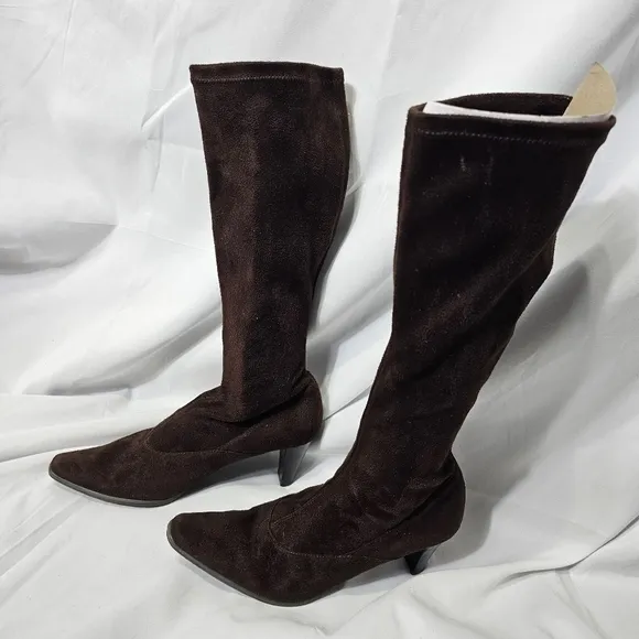 VANELi 7 1/2 M dark brown high heel calf boot