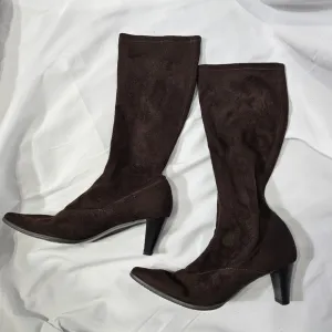 VANELi 7 1/2 M dark brown high heel calf boot