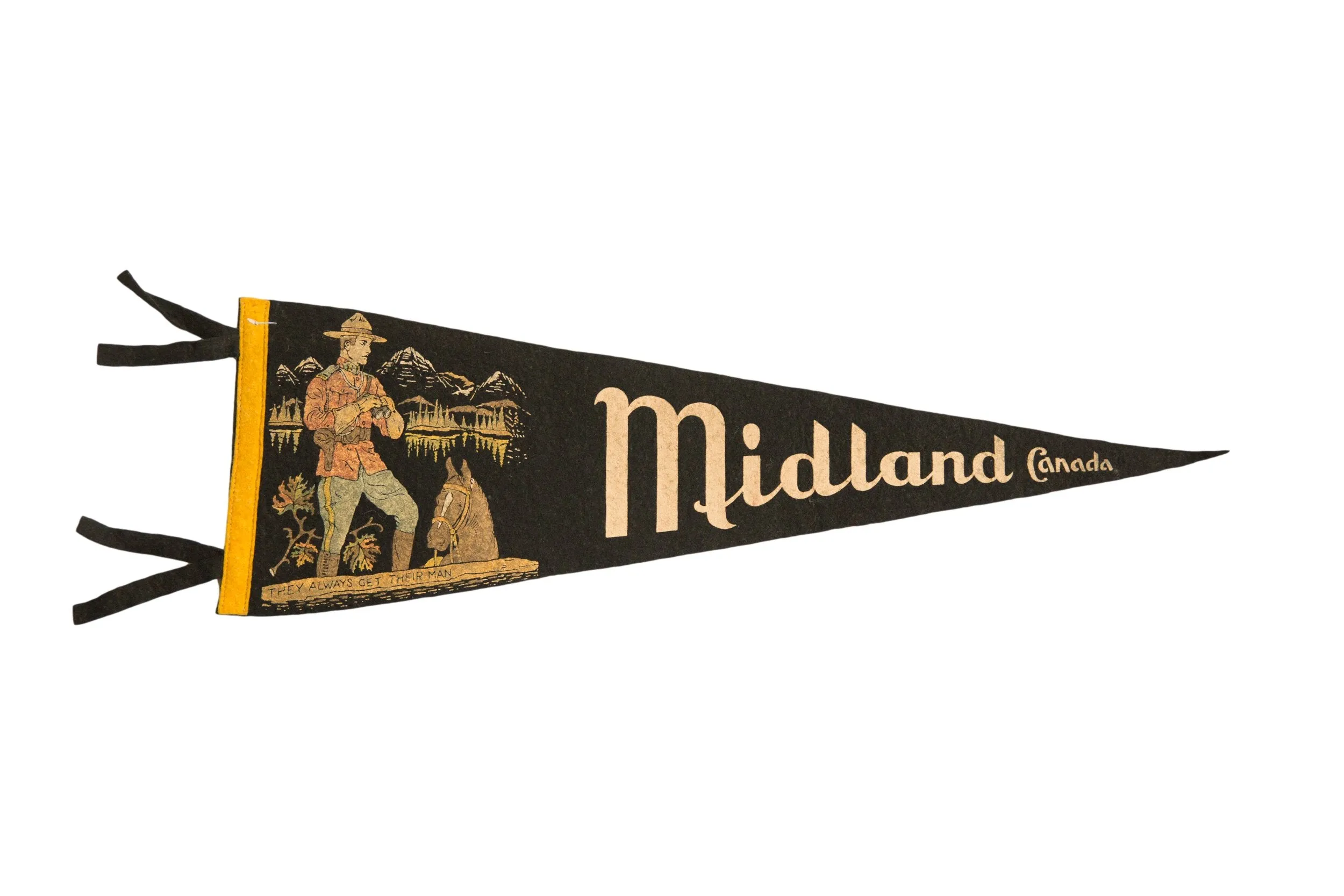 Vintage Midland Canada Felt Flag