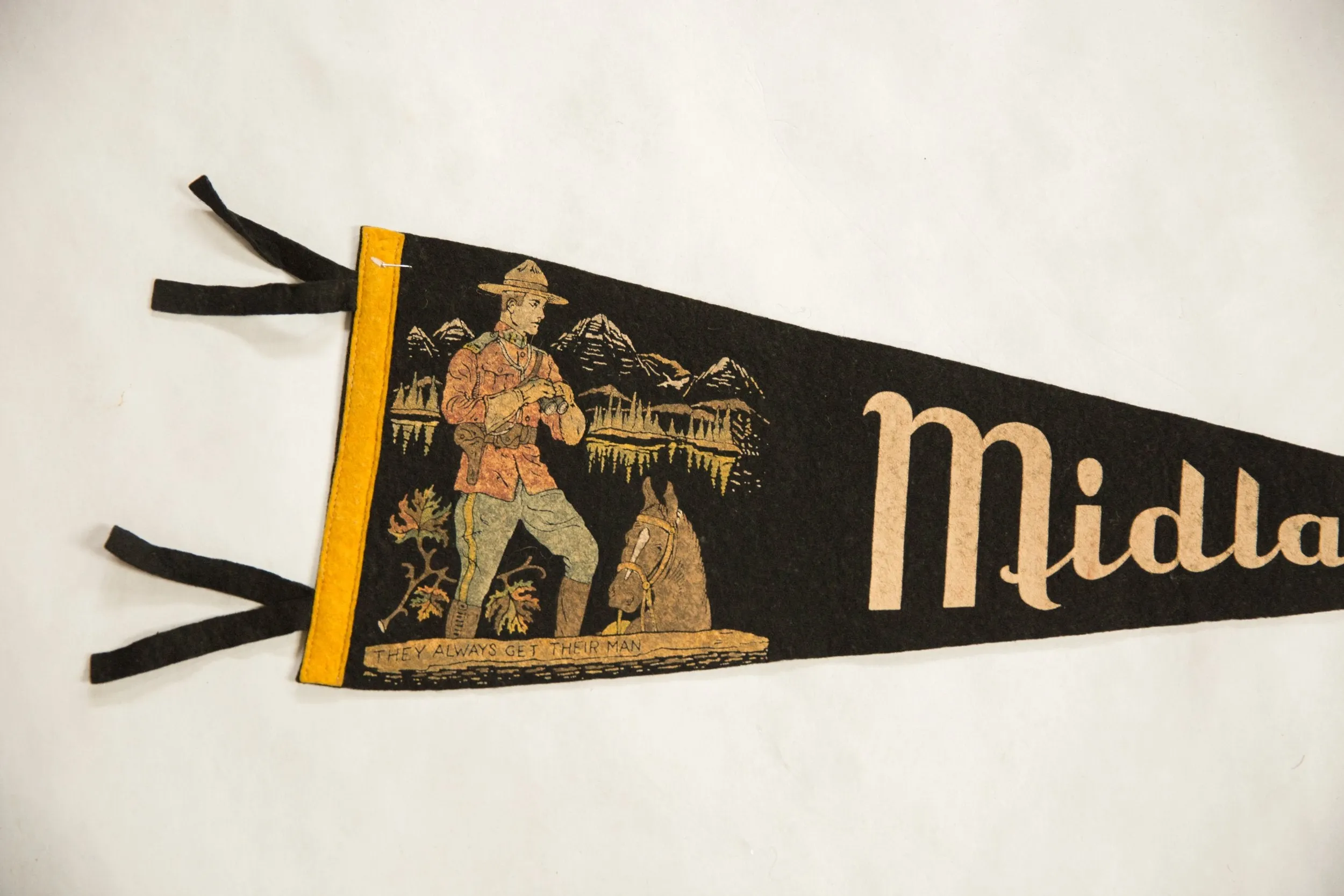 Vintage Midland Canada Felt Flag
