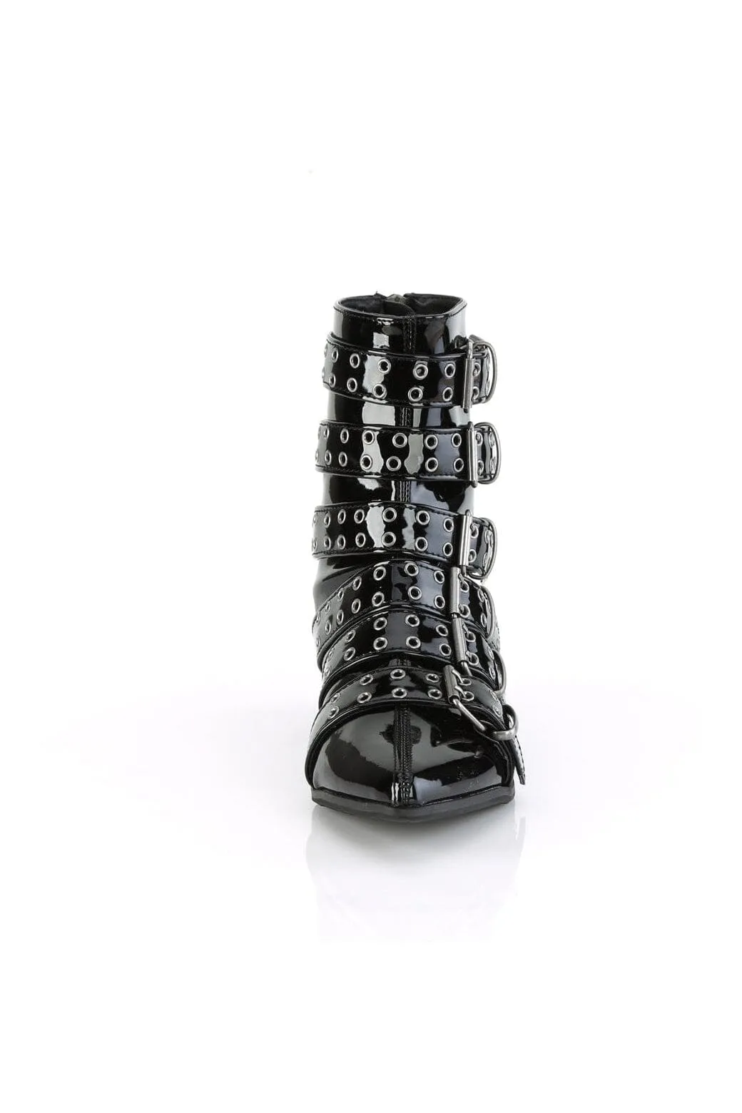WARLOCK-70 Black Patent Knee Boot