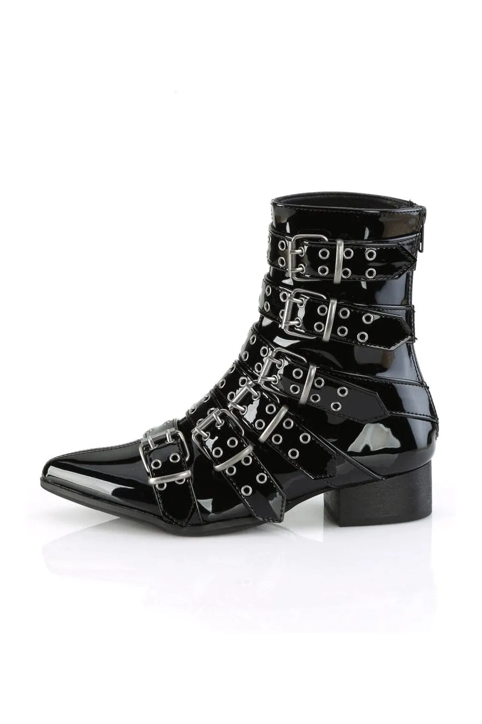 WARLOCK-70 Black Patent Knee Boot