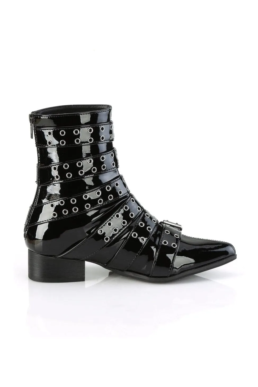 WARLOCK-70 Black Patent Knee Boot