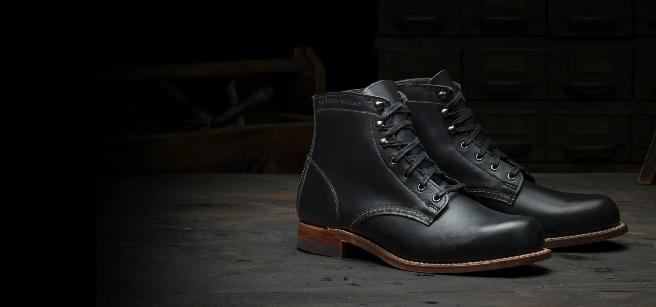 Wolverine - 1000 Mile - Plain Toe Original Boot - Black