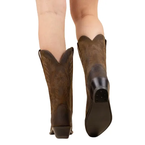 Women's Cowboy Country Western Boots Handmade Brown Leather LF1511E