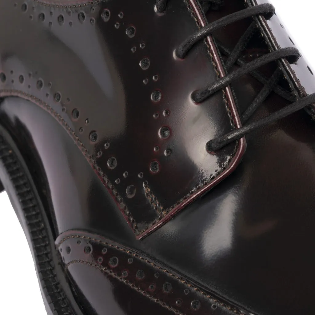 Women's Leather Lace-Up Shoes Bordeaux