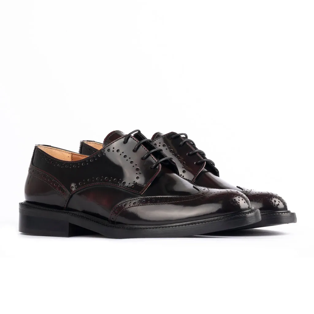Women's Leather Lace-Up Shoes Bordeaux