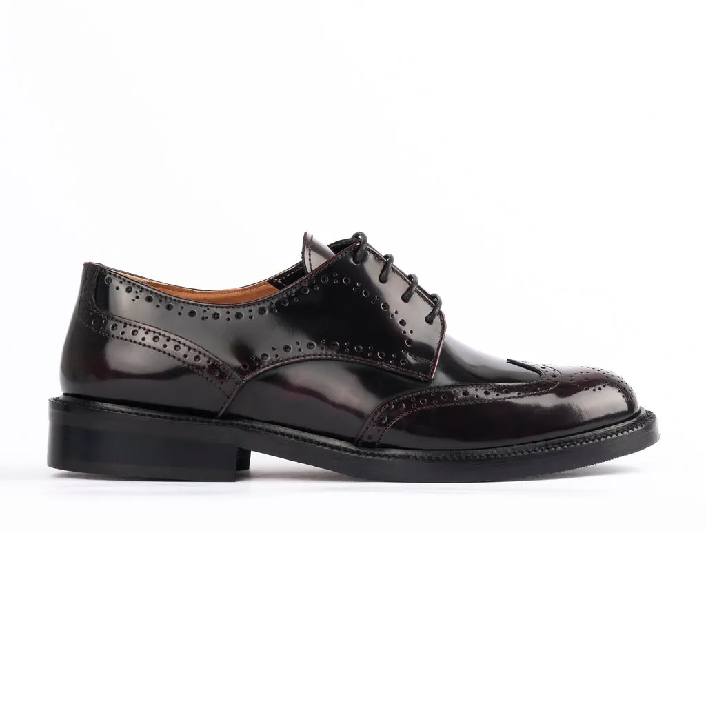 Women's Leather Lace-Up Shoes Bordeaux