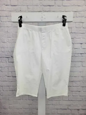 XLARGE WHITE A575304 Denim & Co. EasyWear Twill Regular Relaxed Pull-On Skimmer