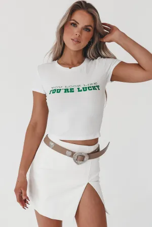 You Look Like You’re Lucky Limited Edition St Patrick’s Day Graphic Babydoll Tee
