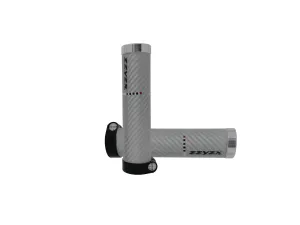 ZZYZX Carbon Fibre Lock On Bike Grips - Silver Carbon Fibre - 135mm